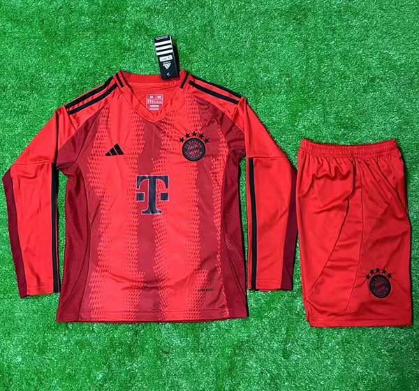Kids-Bayern Munich 24/25 Home Long Soccer Jersey